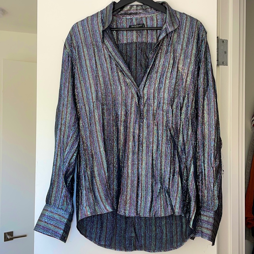 Balmain Metallic Silk Blouse